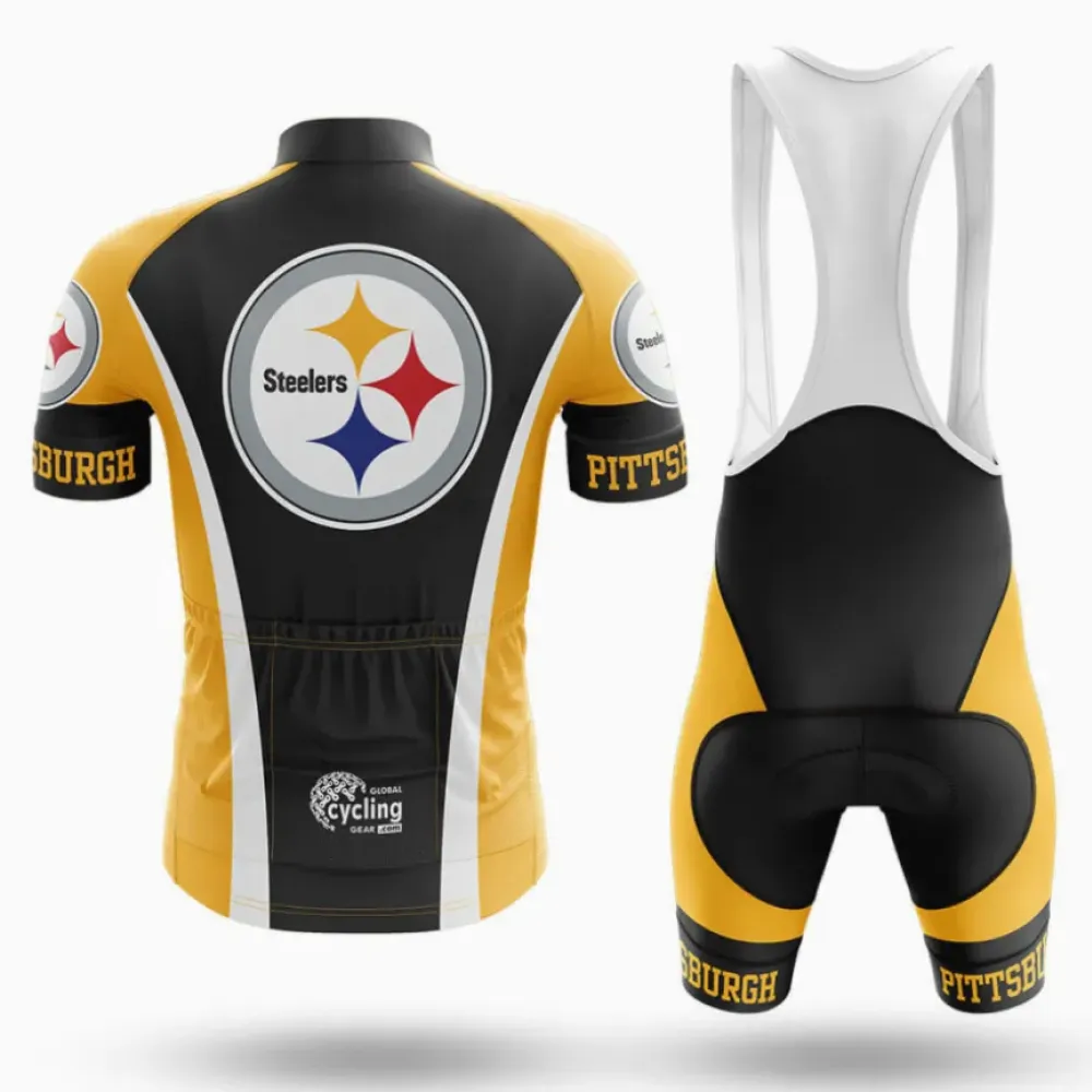 Pittsburgh Steelers Long Sleeve Cycling Jersey Black/Yellow/White
