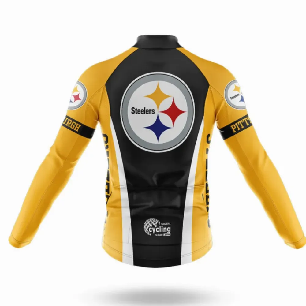 Pittsburgh Steelers Long Sleeve Cycling Jersey Black/Yellow/White