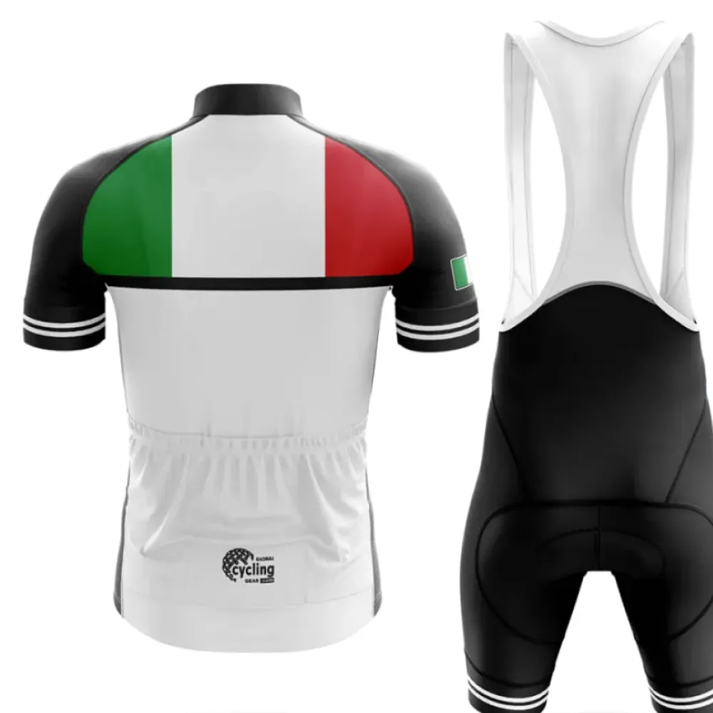 Italia S7 Long Sleeve Cycling Jersey Black/Green/Red