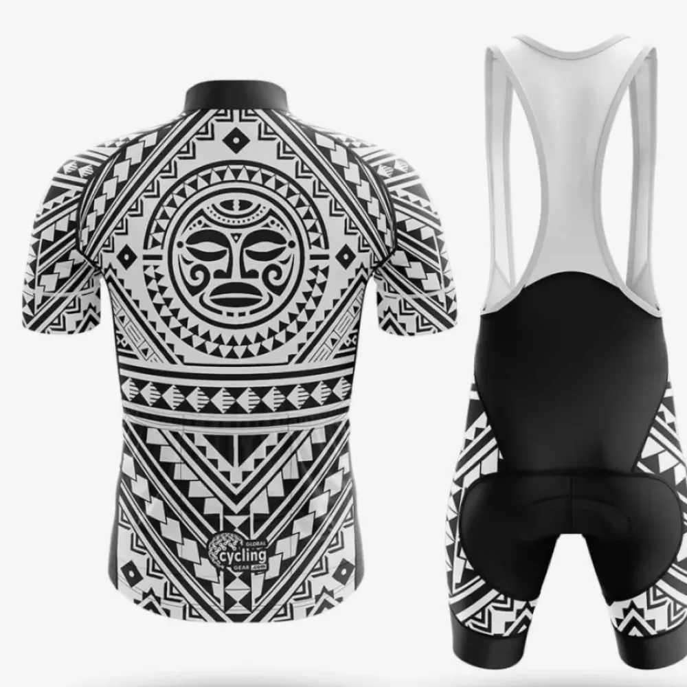 Cycling Kit Polynesian Maori Tattoo Black/White/Grey