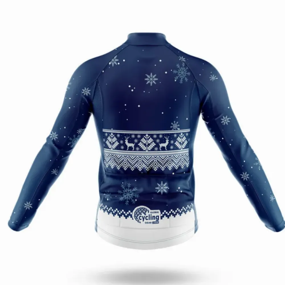 USA Xmas Cycling Jersey Navy/White/Snowflake