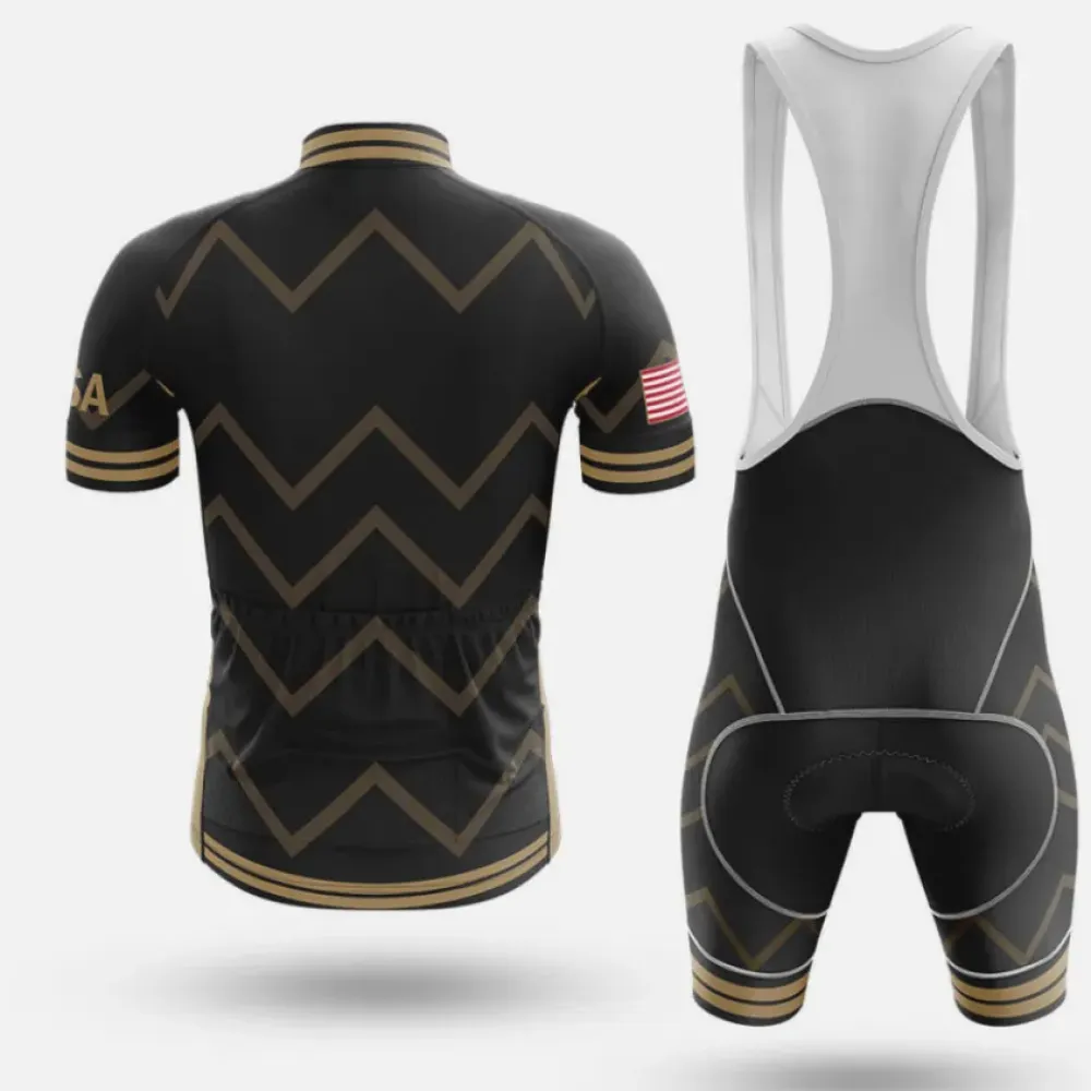 USA V17 Cycling Jersey Black/Gold/USA