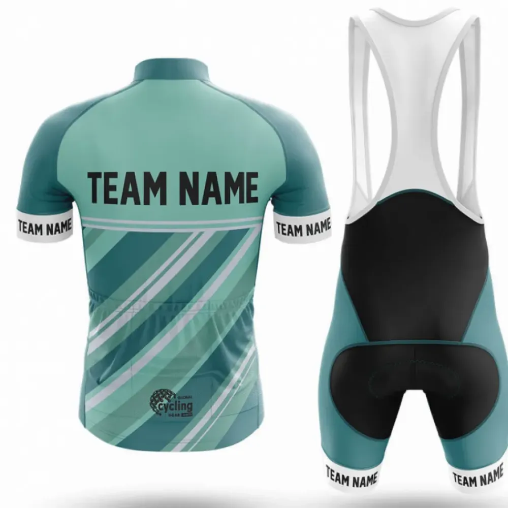 Cycling Bibs S6 Custom Team Name White/Teal/Black