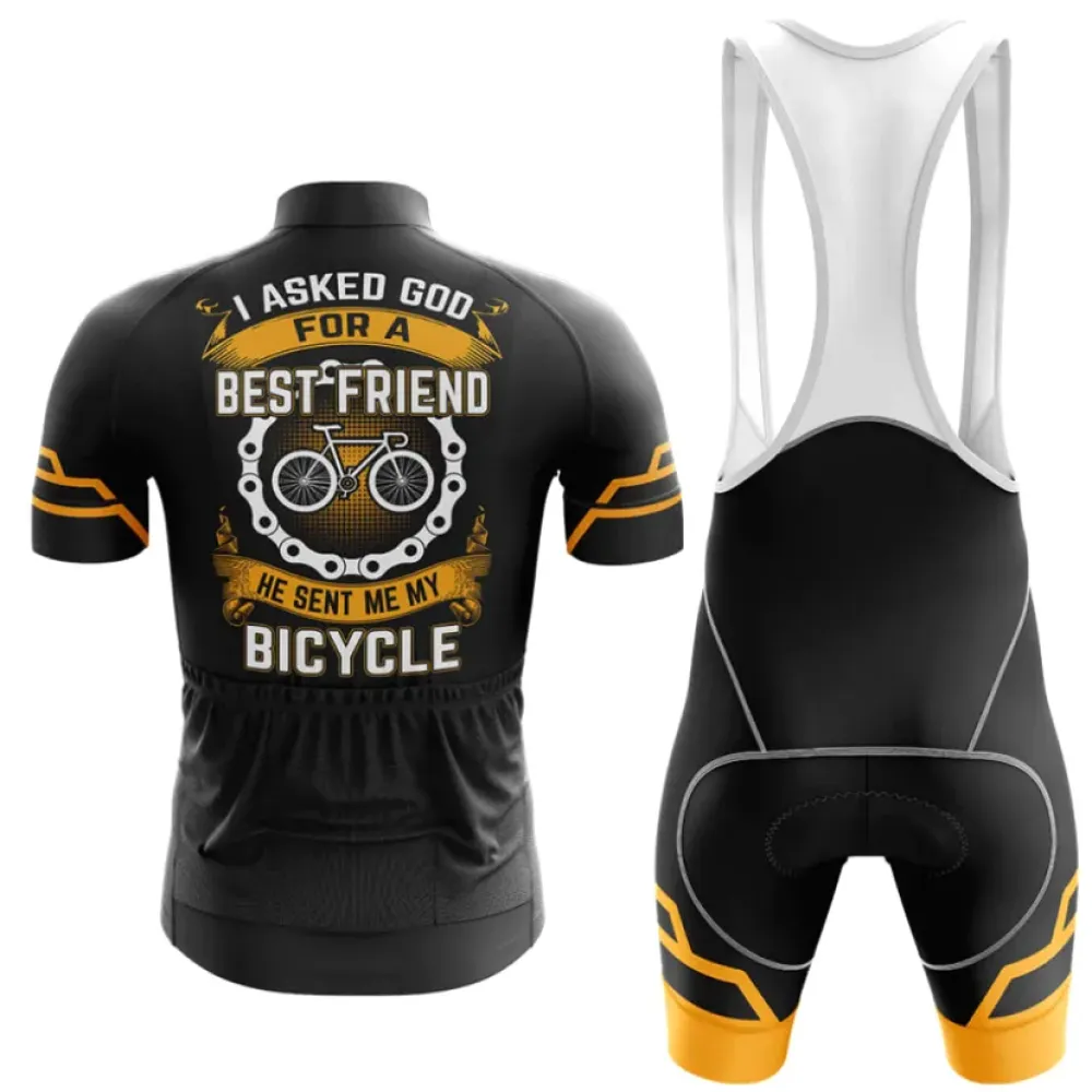 God Sent Me A Bicycle Cycling Kit Full Set Black/Yellow/White