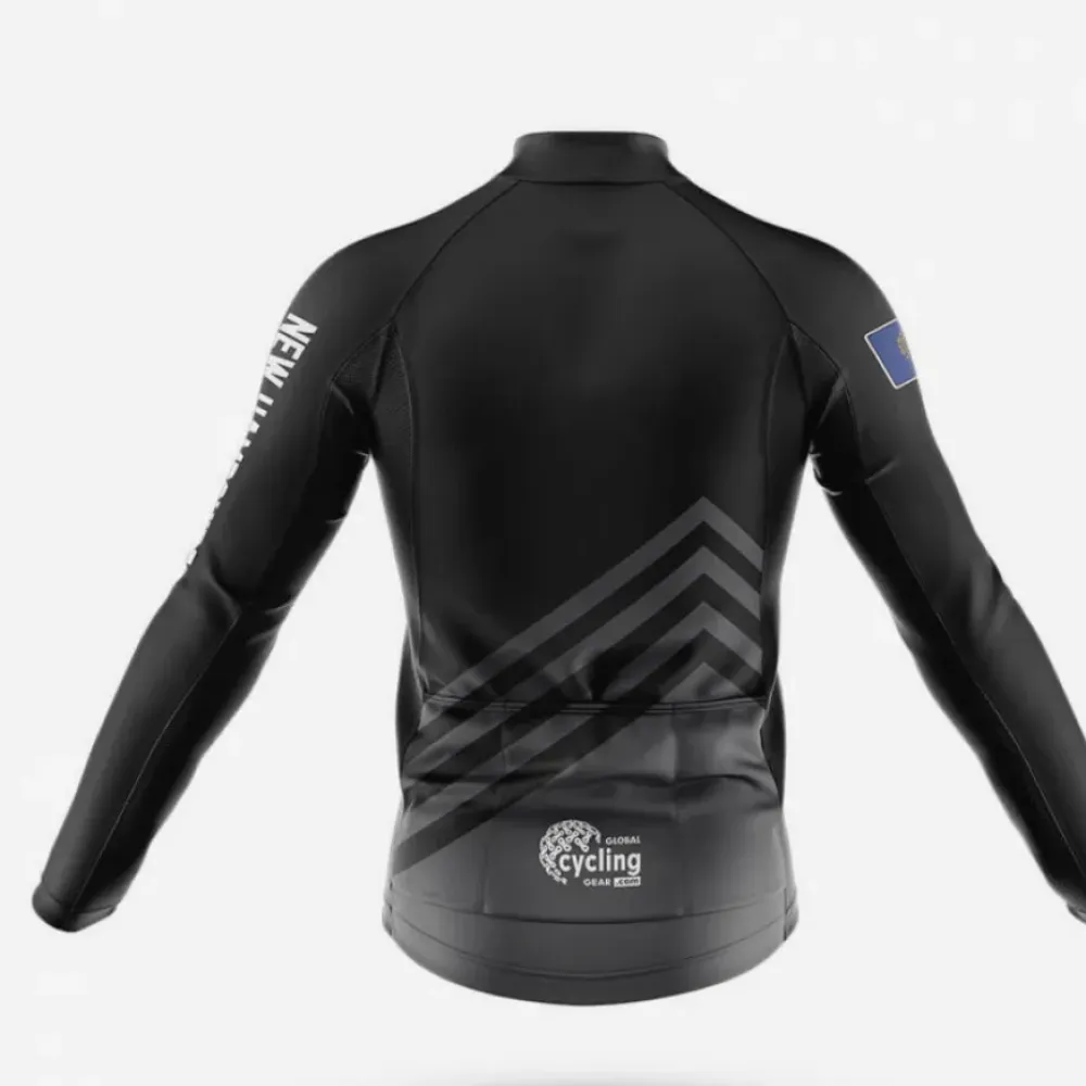 New Hampshire S4 Black Long Sleeve Cycling Jersey Black/White/Grey