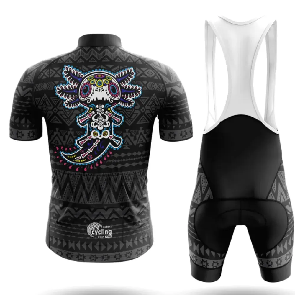 Axolotl Cycling Jersey Colorful Skull Black/Purple/Blue