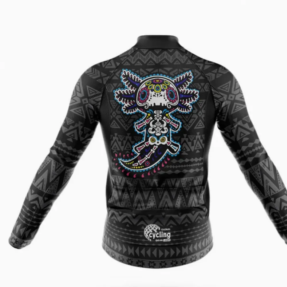 Axolotl Cycling Jersey Colorful Skull Black/Purple/Blue