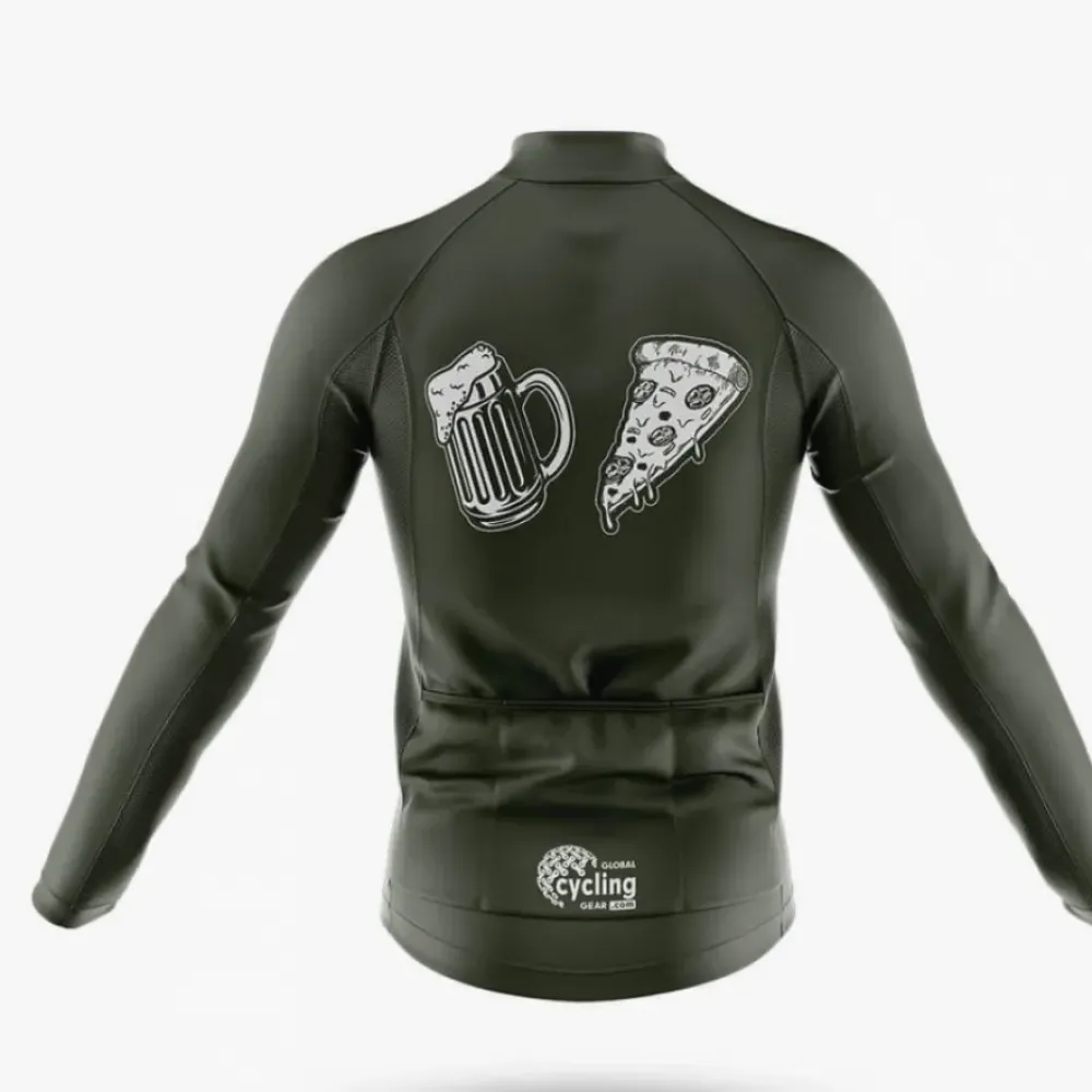 Cycling Bibs Pizza And Beer White/Black/Green