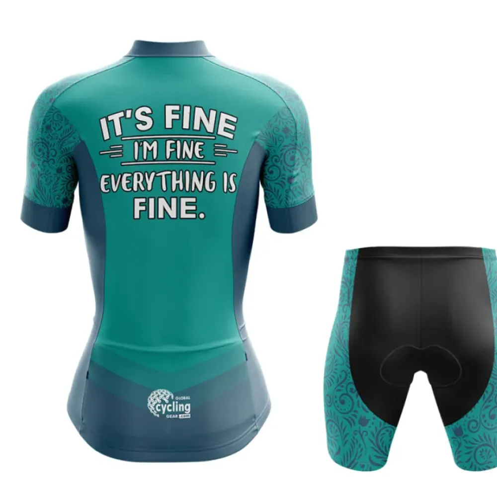 Cycling Kit It's Fine Teal/Black/Green