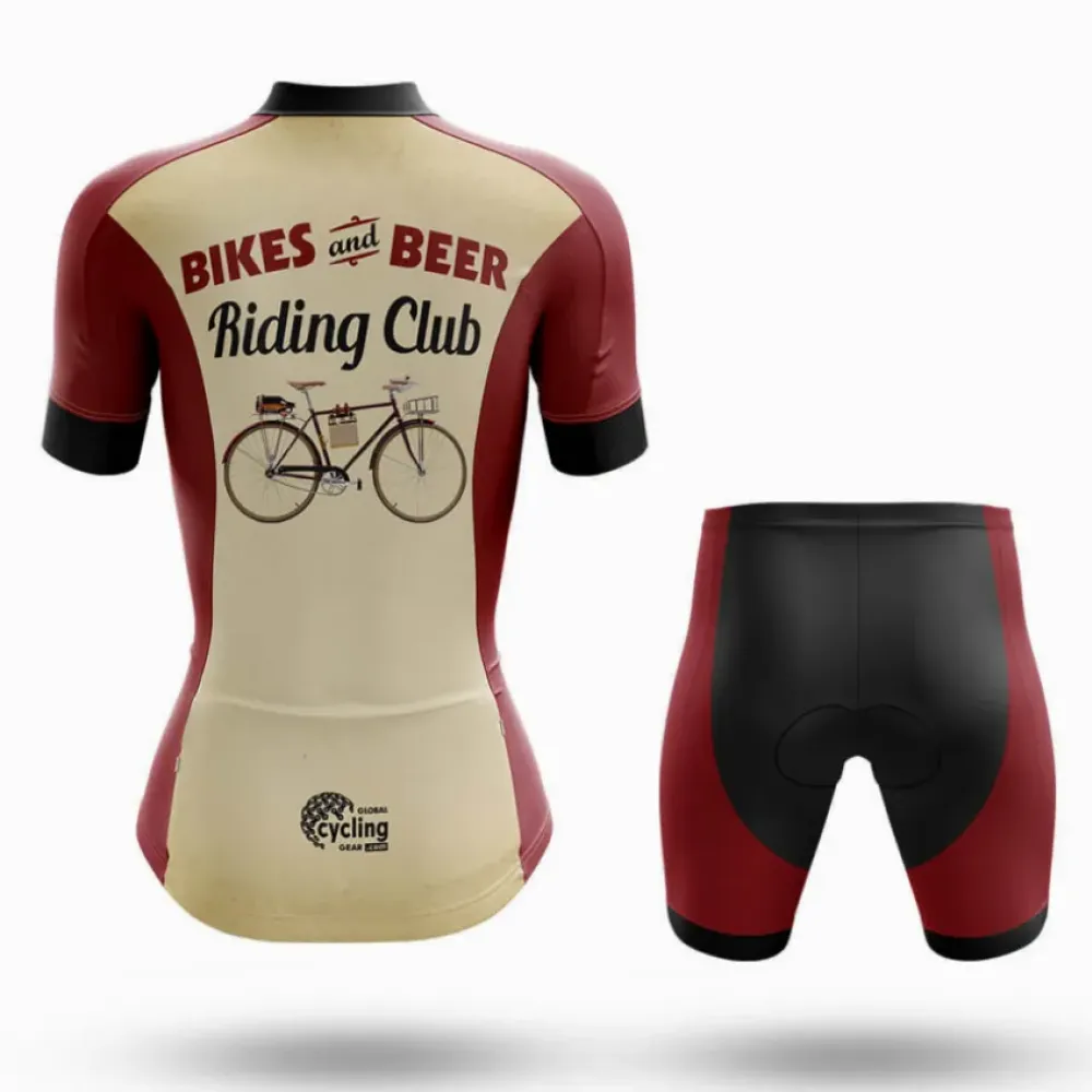 Retro Beer Riding Club Vintage Retro Cream/Burgundy/Black
