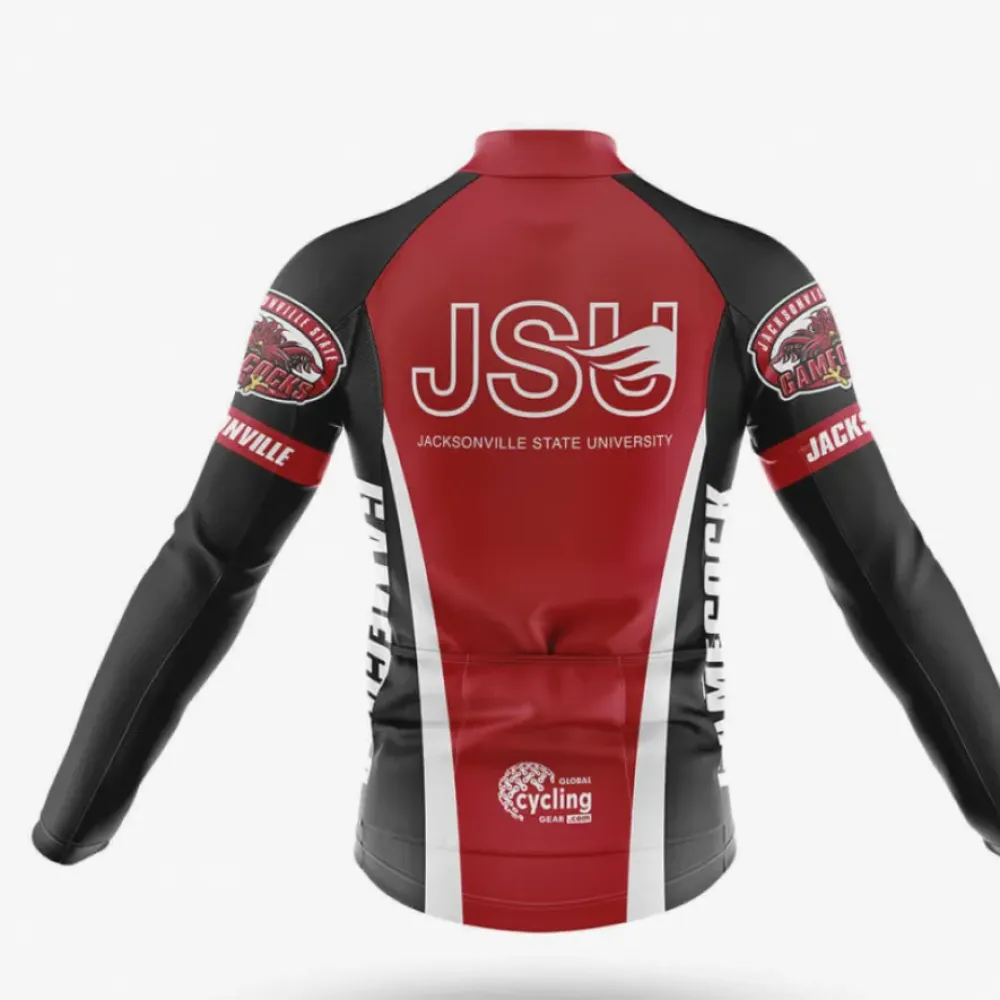 Jacksonville State University Long Sleeve Cycling Jersey Red/Black/White