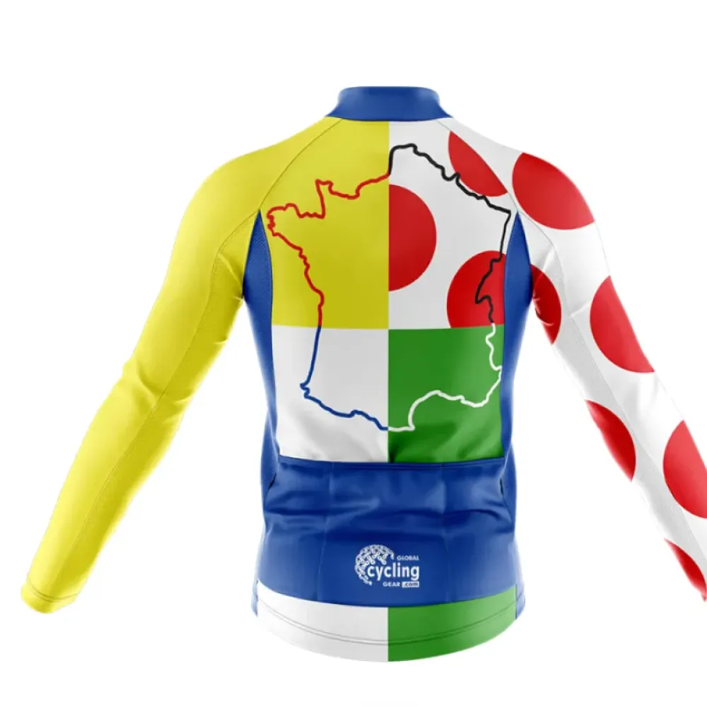 Cycling Tour Bibs Breathable Blue/White/Yellow