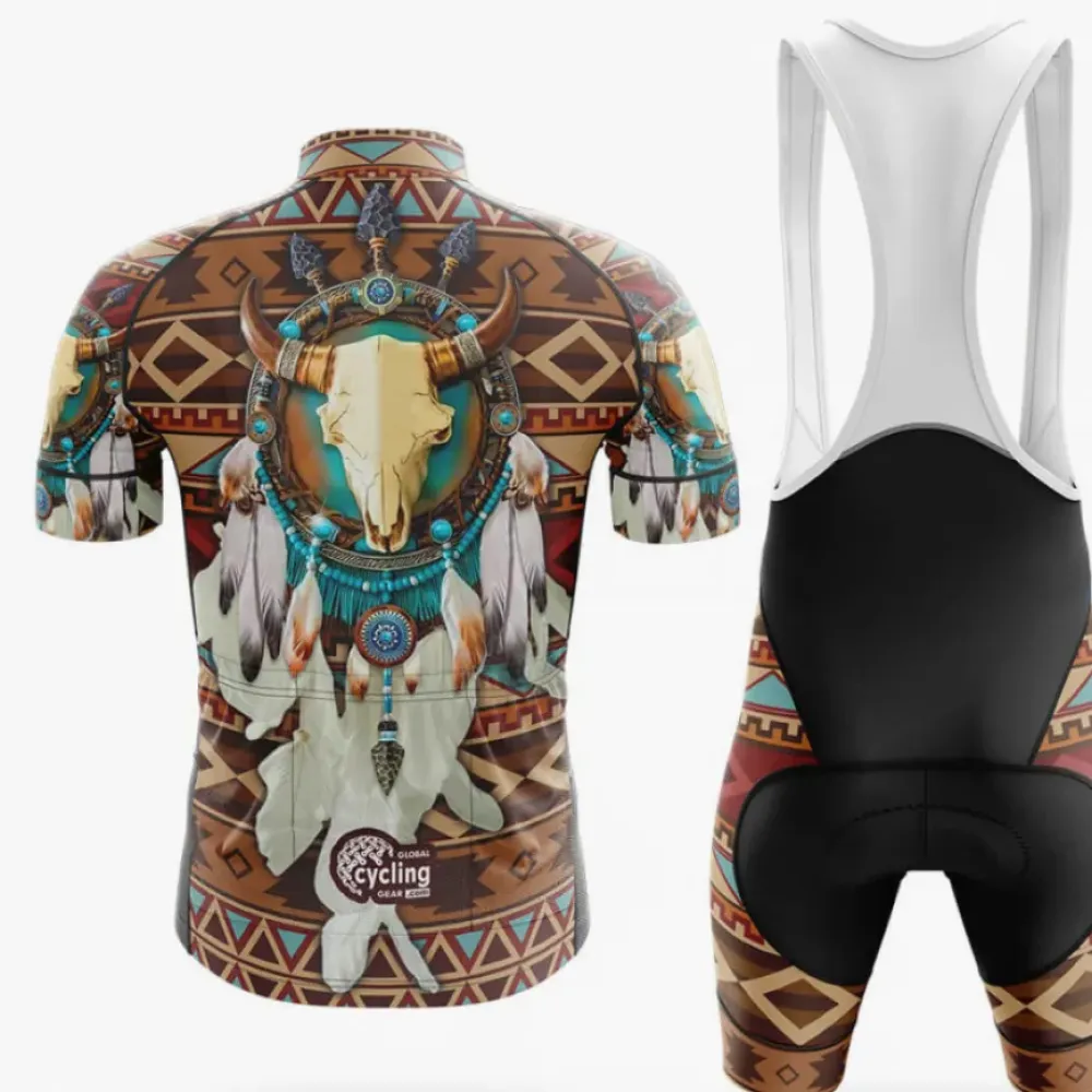Cycling Kit Native Bison Skull Brown/Teal/Black