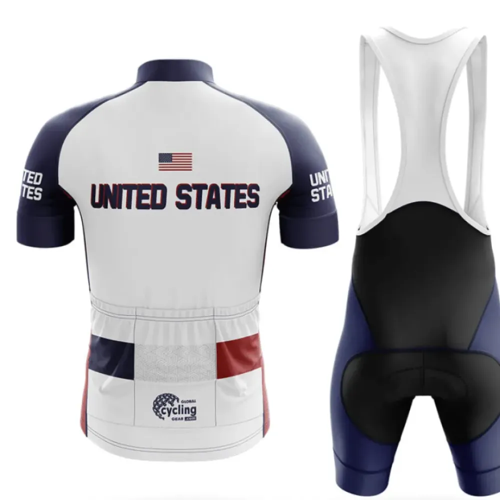 United States Cycling Bibs Breathable Navy/White/Grey