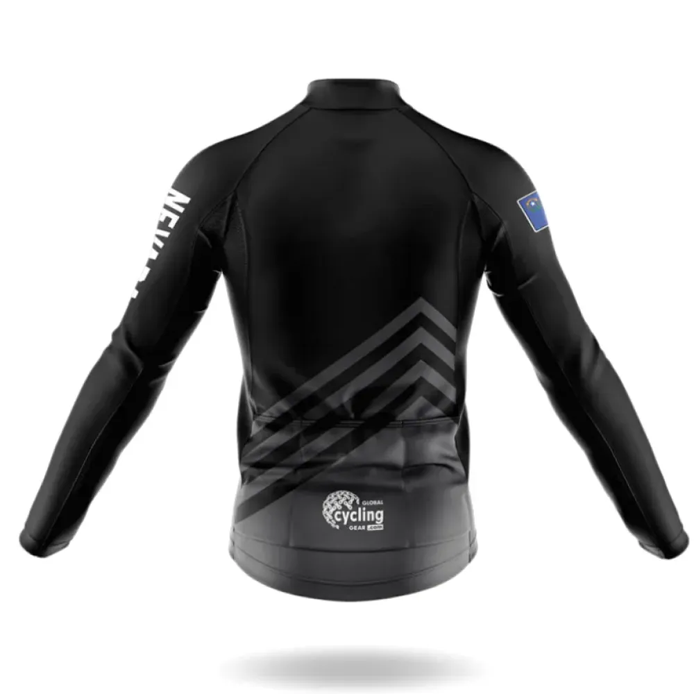 Nevada S4 Black Cycling Jersey Long Sleeve Blue/Black/White