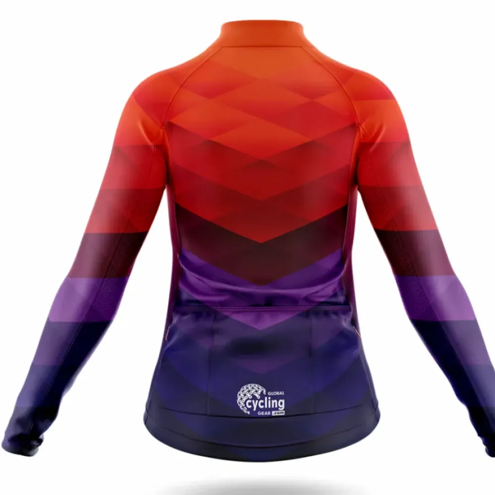 Sunset Women's Cycling Kit Geometric Purple/Orange/Navy