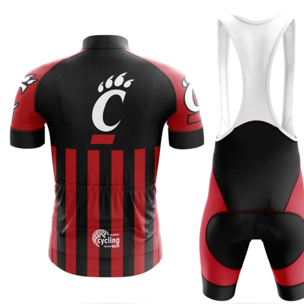 University of Cincinnati USA Long Sleeve Cycling Jersey Black/Red/White