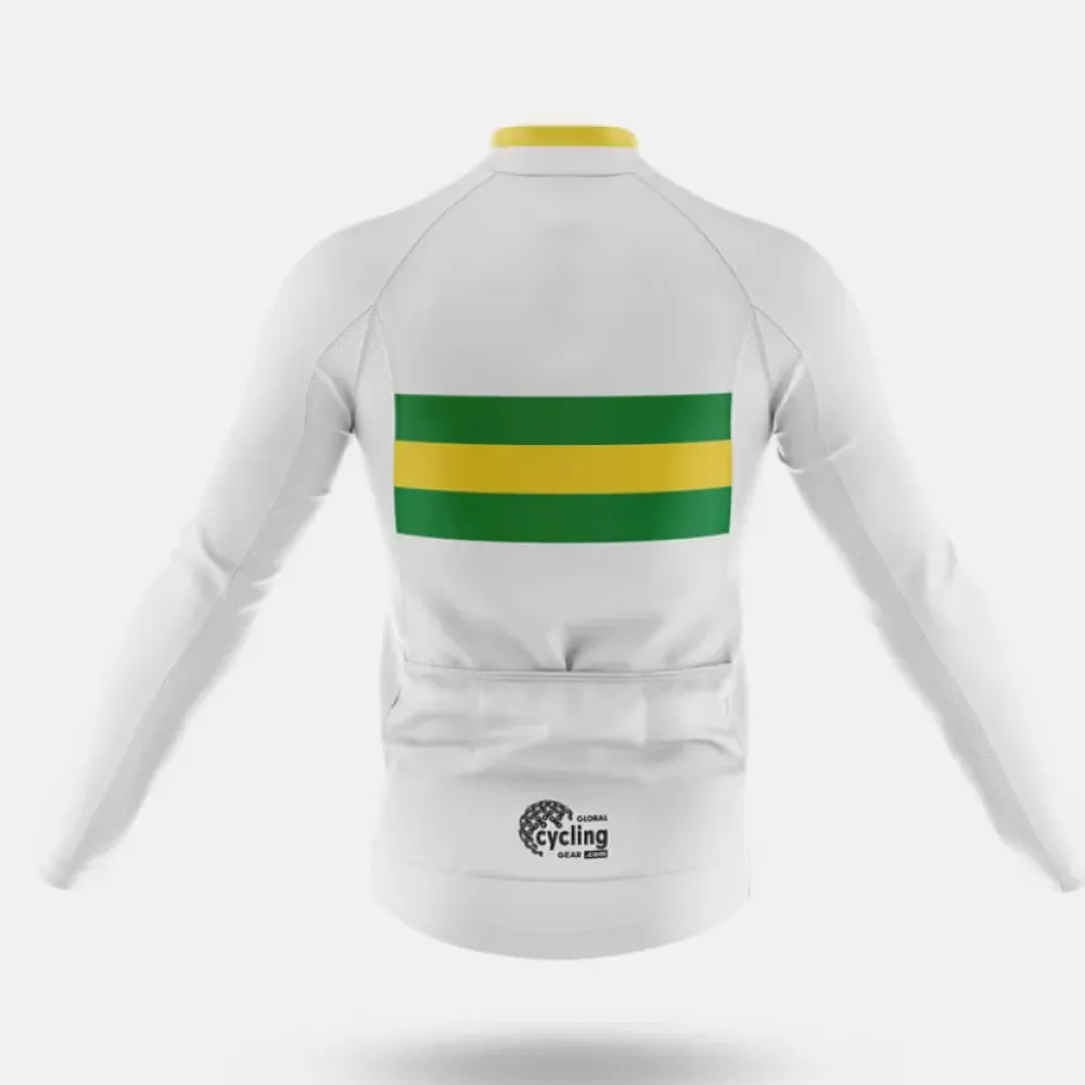 Cycling Australia Long Sleeve Jersey Australian Flag White/Green/Yellow