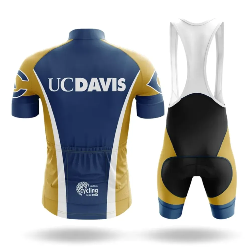 University of California Davis Long Sleeve Cycling Jersey Navy/Gold/White
