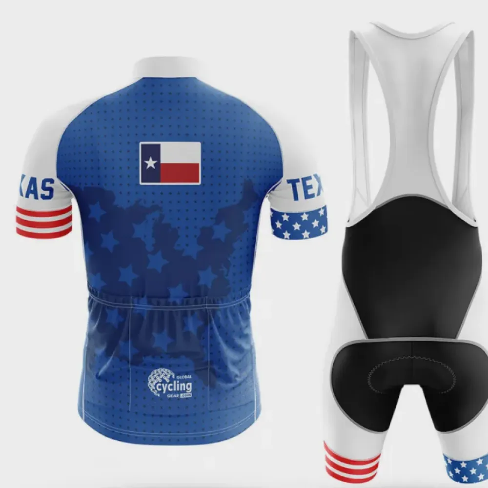 Texas Velo Cycling Bibs American Flag White/Red/Blue