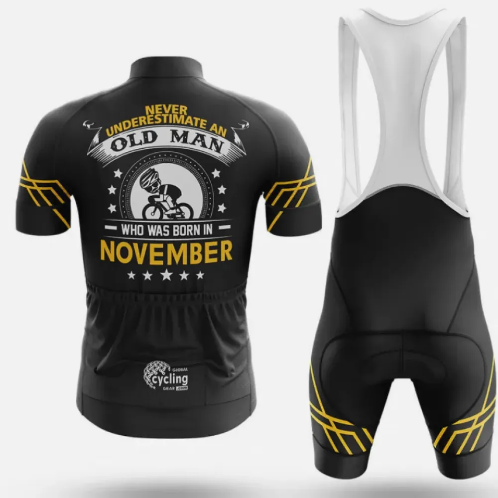 November Cycling Jersey Bold Design Black/Yellow/White