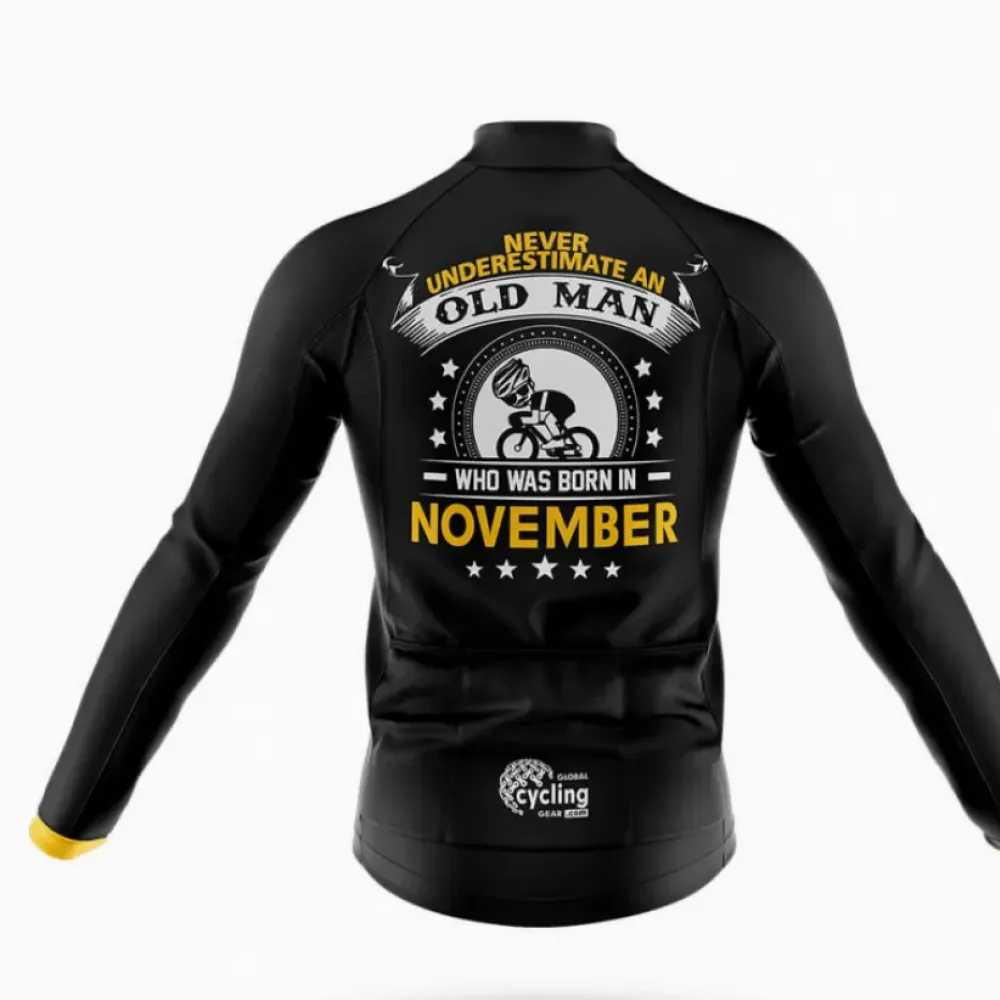 November Cycling Jersey Bold Design Black/Yellow/White