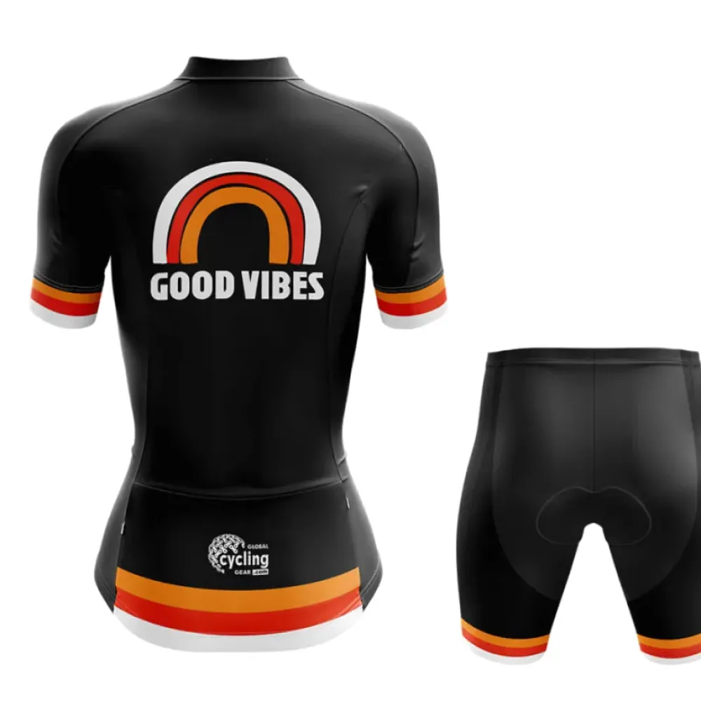Good Vibes Women Cycling Jersey Black/Red/Yellow