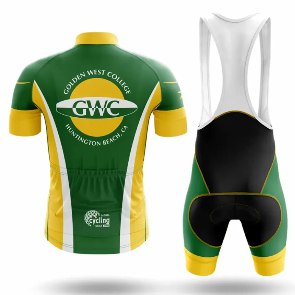 Golden West College Long Sleeve Cycling Jersey Green/Yellow/White