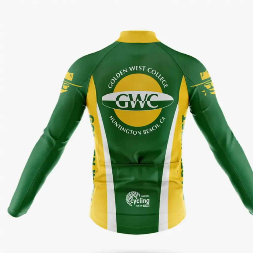 Golden West College Long Sleeve Cycling Jersey Green/Yellow/White