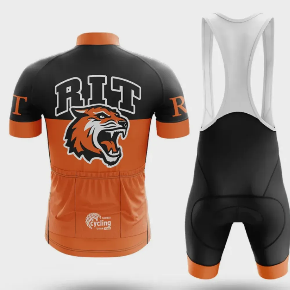 Rochester Institute of Technology Cycling Bibs Ver.2 Breathable Black/Orange/White