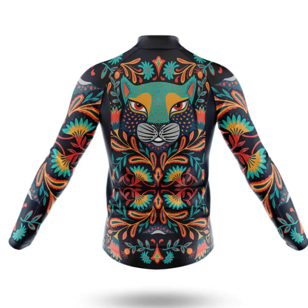 Cycling Bibs Jaguar Folk Floral Black/Orange/Green