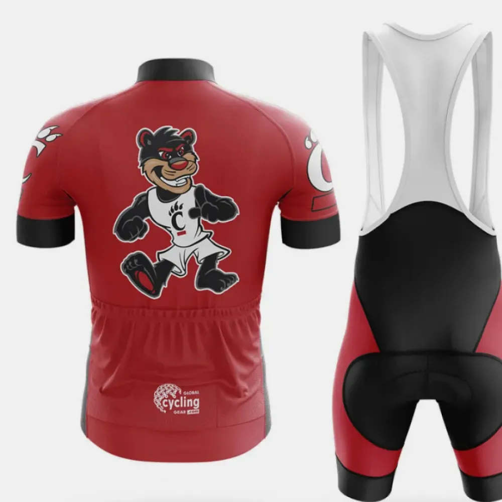 Bearcat Cycling Jersey Mascot Red/Black/White