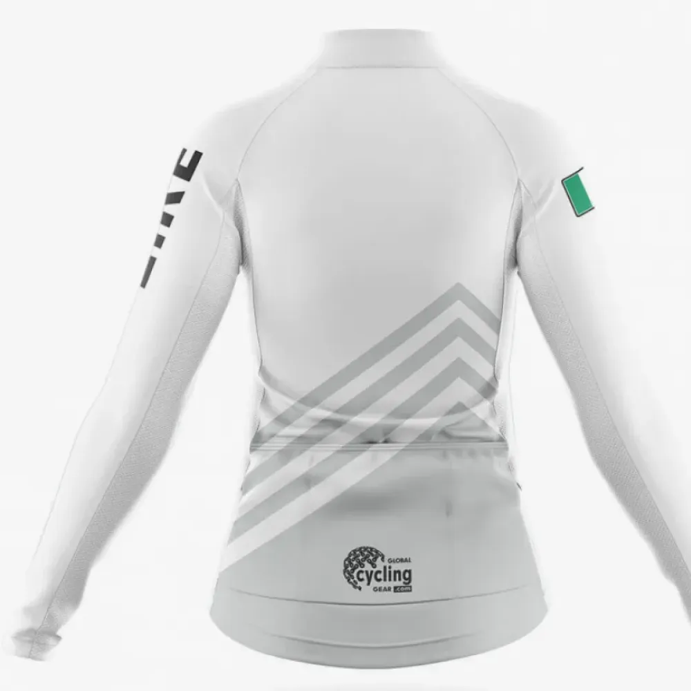 Éire S5 White Long Sleeve Cycling Jersey //