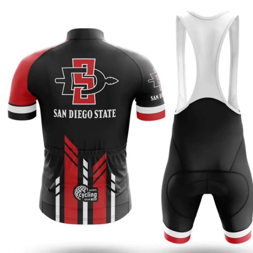 San Diego State Cycling Bibs Comfortable Black/Red/White