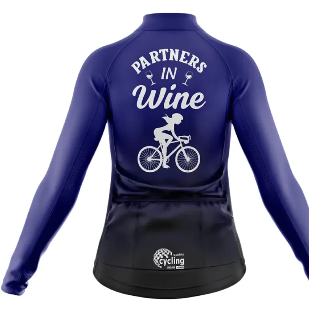 Partners In Wine Women Cycling Kit Blue/Black/White
