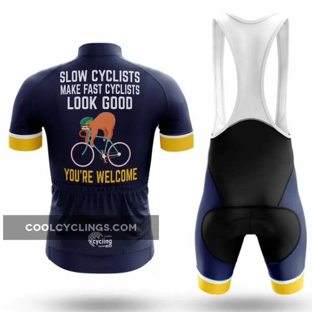 Slow Cyclist Long Sleeve Cycling Jersey Ver.3 Navy/Gold/Orange