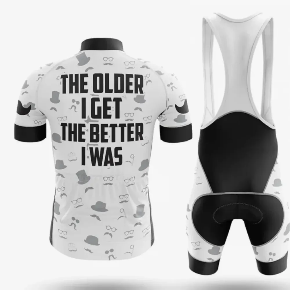 Subrosa The Older I Get Long Sleeve Cycling Jersey Mustache/Hat/Glasses White/Black/Silver