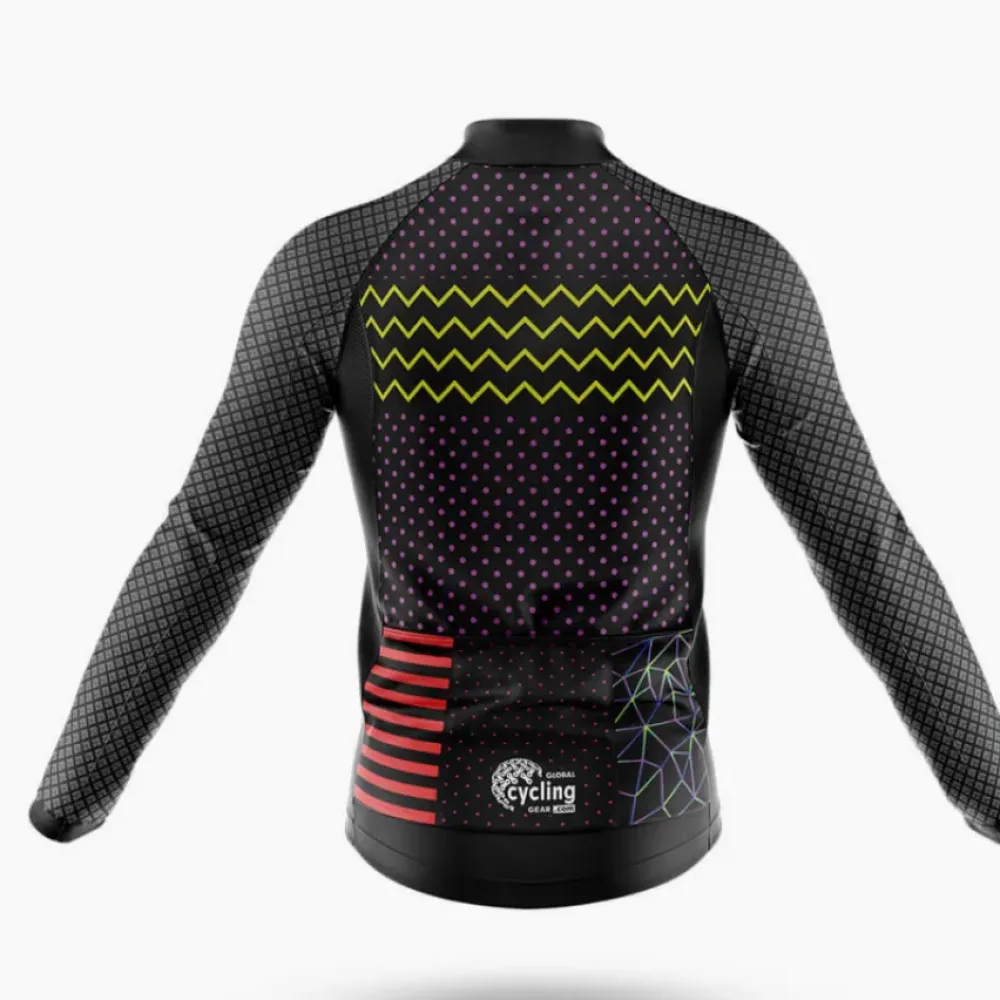 Cycling Kit Retro Patterns Black/Purple/Red