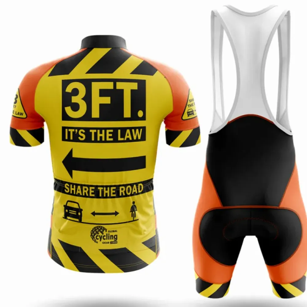 3 Feet Cycling Bibs Breathable Orange/Black/Yellow