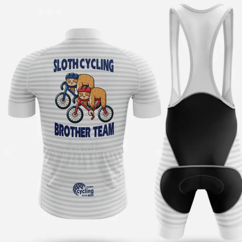 Cycling Brother Sloth Ver.2 Bibs White/Black/Grey