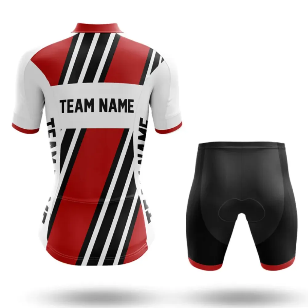 Custom Team Name M5 Women's Cycling Kit Red/White/Black
