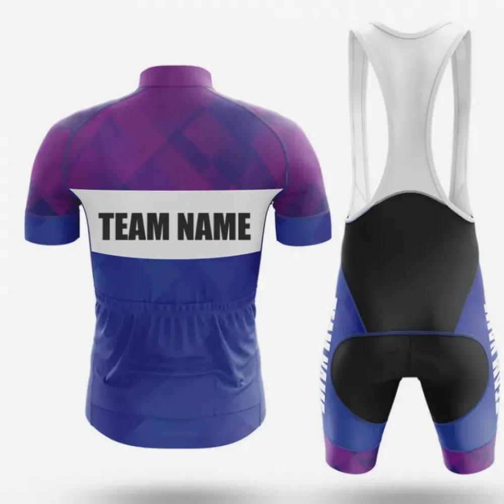 Custom Team Name V8 Cycling Jersey Purple/Blue/Purple