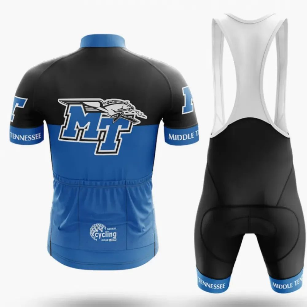Middle Tennessee State University Long Sleeve Cycling Jersey Blue/Black/White