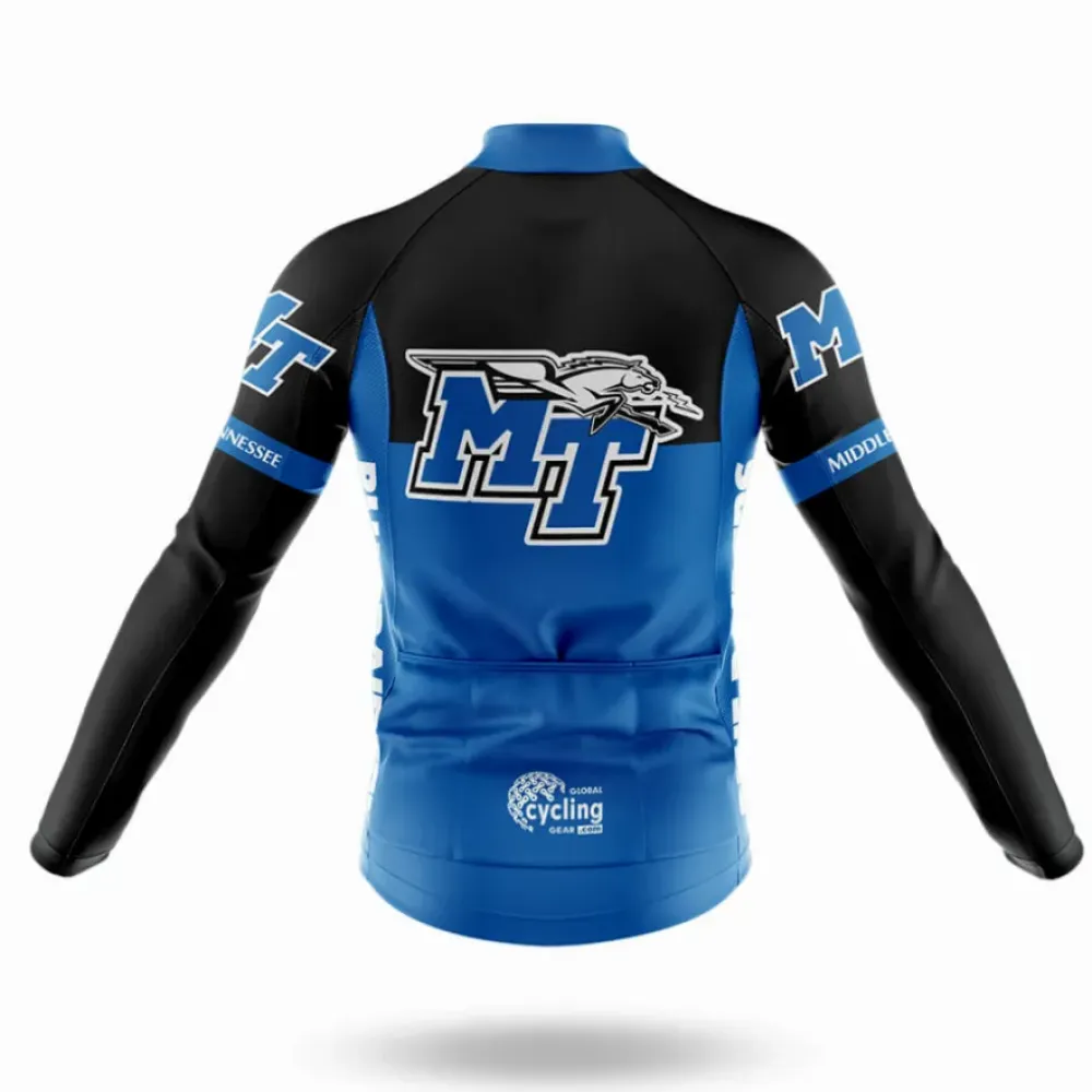 Middle Tennessee State University Long Sleeve Cycling Jersey Blue/Black/White