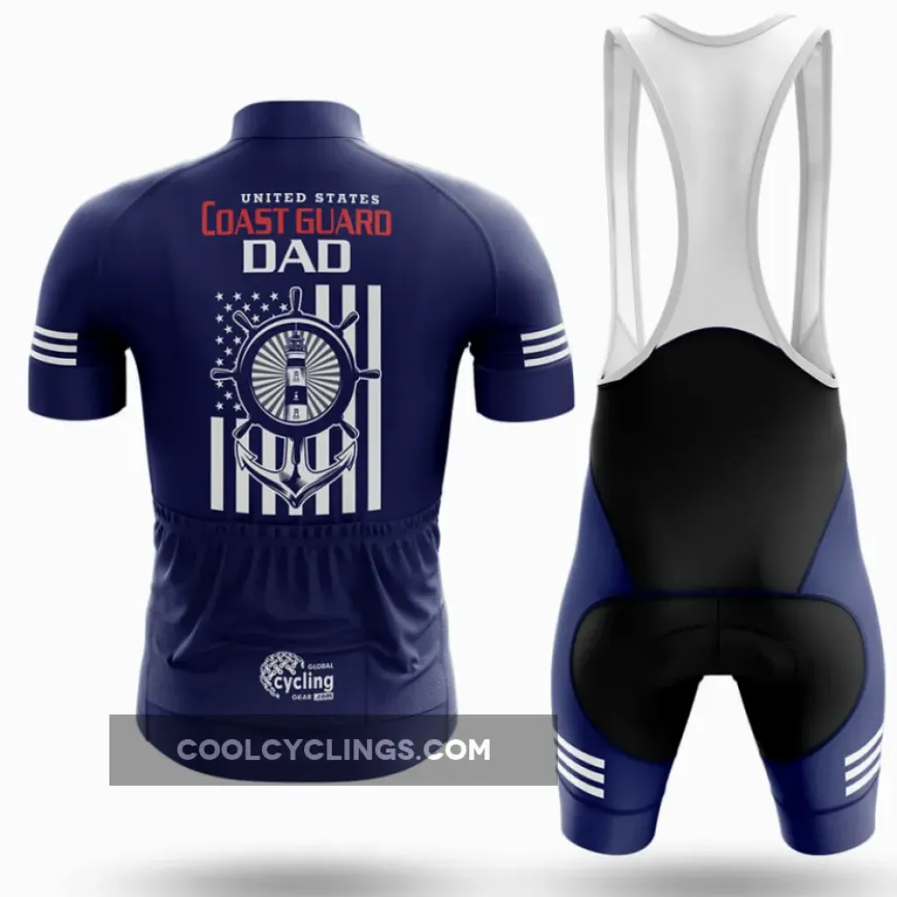 United States Coast Guard Dad Cycling Jersey Navy/White/Red