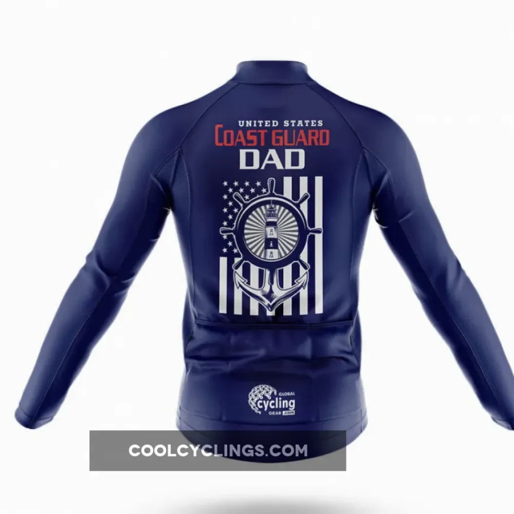 United States Coast Guard Dad Cycling Jersey Navy/White/Red