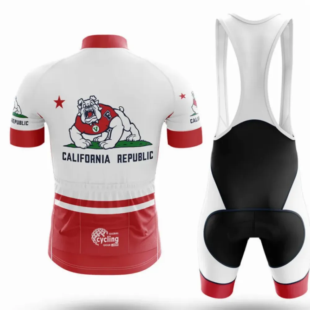 California Republic Cycling Kit Full Set White/Red/Black