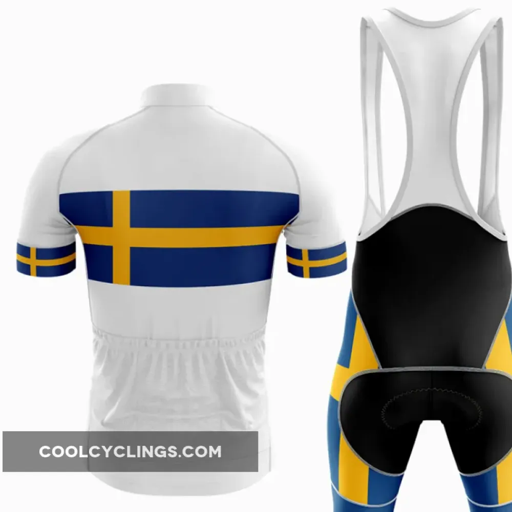 Sweden V4 Cycling Jersey White/Dark Blue/Gold