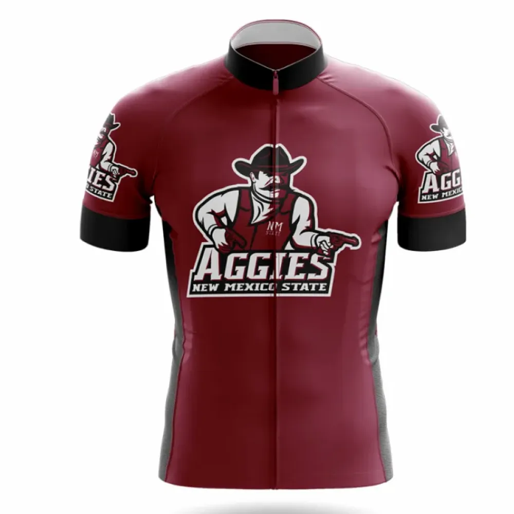 New Mexico State Aggies Long Sleeve Cycling Jersey Maroon/Black/Burgundy