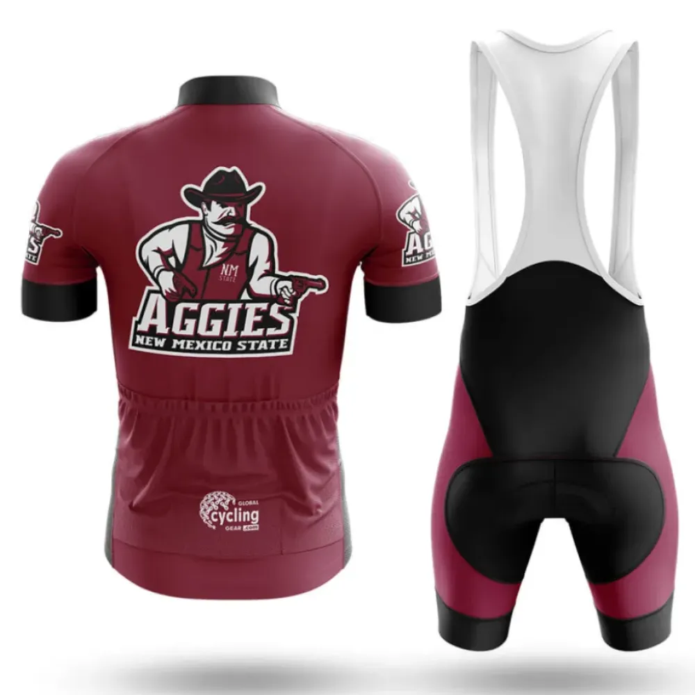 New Mexico State Aggies Long Sleeve Cycling Jersey Maroon/Black/Burgundy
